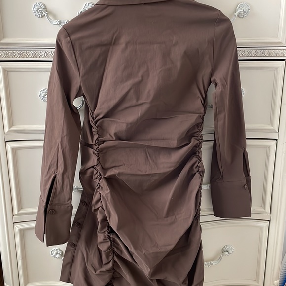 Zara Dress brown shirt dress size XS - Picture 3 of 7